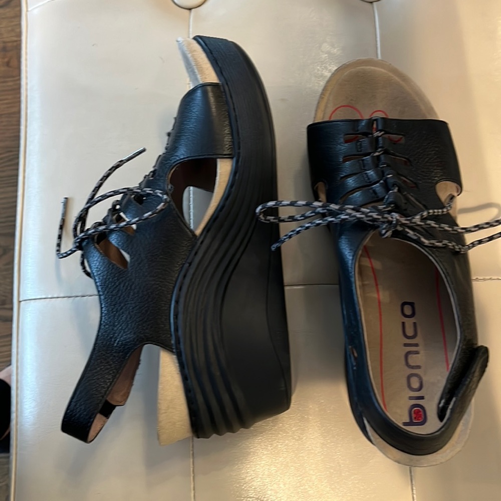 Bionica lace up wedge sandals. SIRUS Size 9. Gently worn and in great condition.